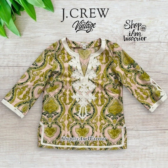 J.Crew vintage embroidered silk dupioni tunic +matching clutch set *iamwarrior - Picture 5 of 16